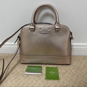 NWOT Kate Spade Wellesley Rachelle Gold Leather Crossbody Bag